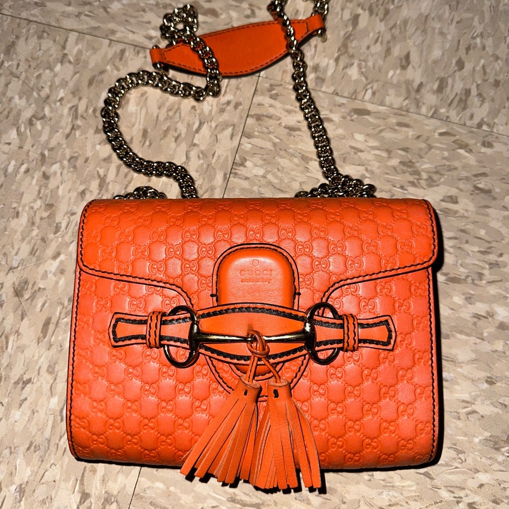 Gucci Emily Mini Sun Orange Crossbody Bag